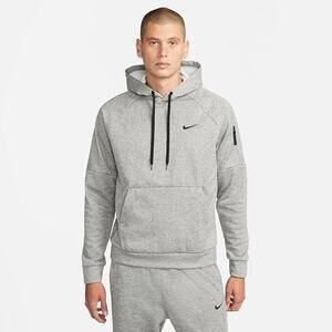 Nike Gray Therma Men's Therma-FIT Hooded Fitness Pullover DQ4834-063 Size Small